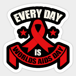 Red ribbon of awareness Sticker